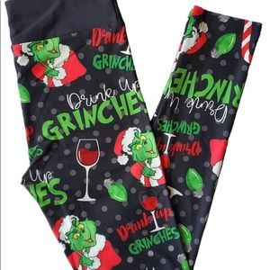 DRINK  UP GRINCHES CHRISTMAS LEGGINGS